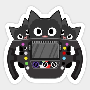 Funny F1 Cat Design Sticker